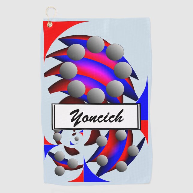 Fibonacci "Fish" von Kenneth Yoncich Golfhandtuch (Vorderseite)