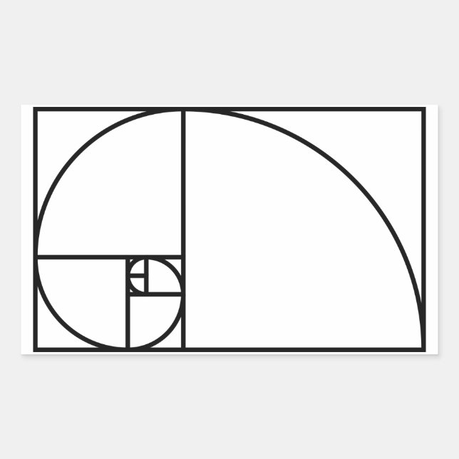 Fibonacci golden ratio - einzigartige mathematisch rechteckiger aufkleber (Vorderseite)