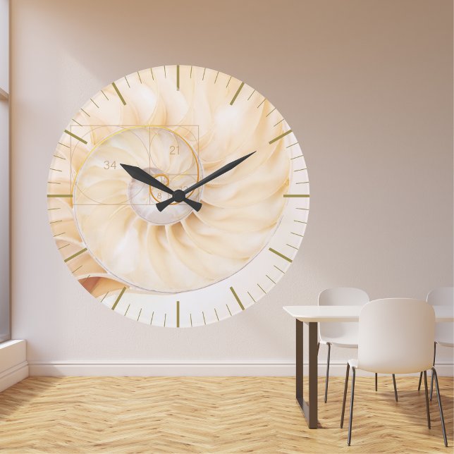 Fibonacci Golden Ration Kulturelle Sehenswürdigkei Große Wanduhr (Von Creator hochgeladen)