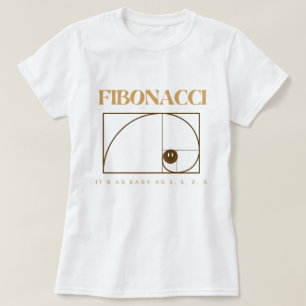Fibonacci mit braunem Text für Mathematik-Liebhabe T-Shirt
