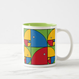 Fibonacci-Papageien Zweifarbige Tasse