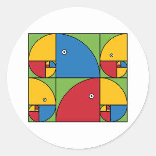 Fibonacci Parrots Runder Aufkleber