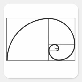 Fibonacci Ratio Quadratischer Aufkleber