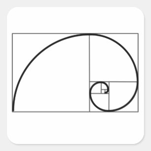 Fibonacci Ratio Quadratischer Aufkleber