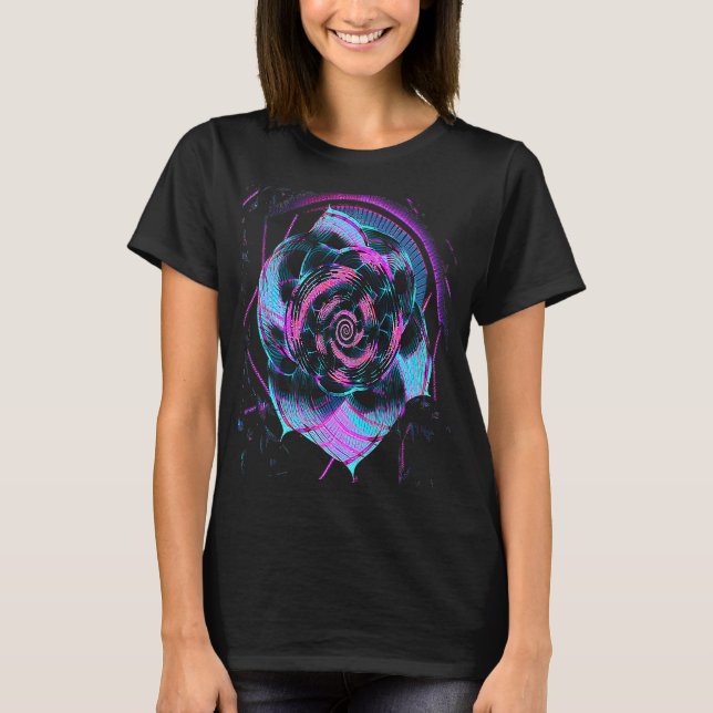 Fibonacci Sequence Flower Vaporwave Aesthetics T-Shirt (Vorderseite)