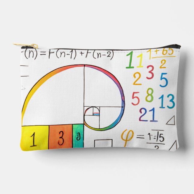 Fibonacci Sequence & Golden Ratio Math Zip Pouch Zubehörtasche (Vorderseite)