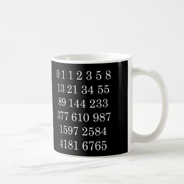 Fibonacci Sequence Mug Math Geek Fibonacci Numbers Tasse (Rechts)