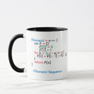 Fibonacci-Sequenzfunktion| Codeausschnitt Tasse