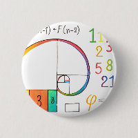 Fibonacci Spiral Button Button