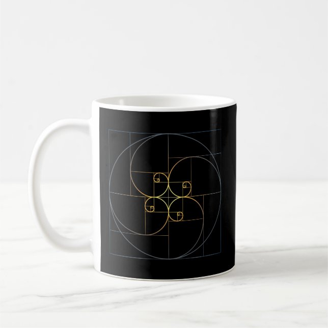 Fibonacci Spiral Golden Ratio Geometrie Architektu Kaffeetasse (Links)