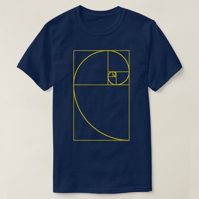 Fibonacci Spiral Golden Ratio Spiral T-Shirt (Design vorne)