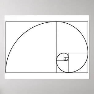 Fibonacci Spiral Golden Verhältnis Poster