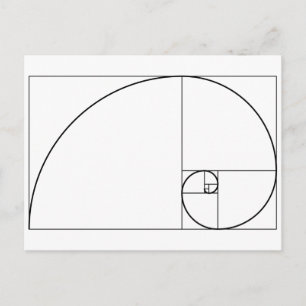 Fibonacci Spiral Golden Verhältnis Postkarte