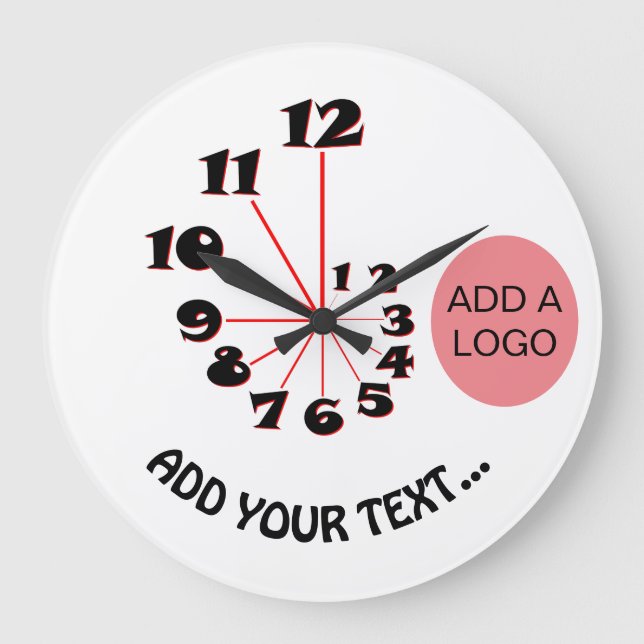 Fibonacci Spiral Große Wanduhr (Vorderseite)