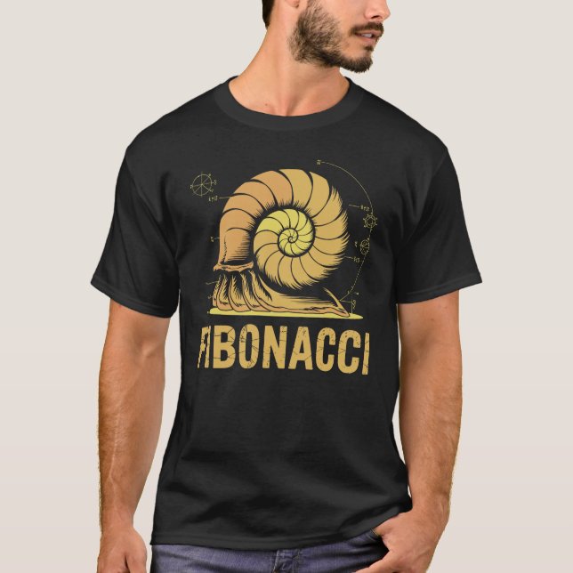 Fibonacci Spiral Illustration Mathematik Science T-Shirt (Vorderseite)