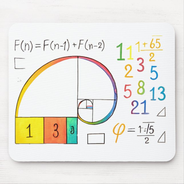 Fibonacci Spiral Math Mousepad (Vorne)