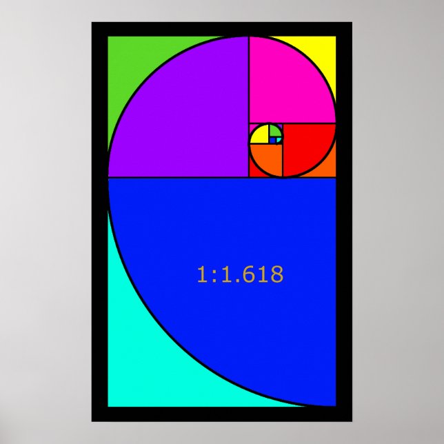 Fibonacci Spiral Poster (Vorne)