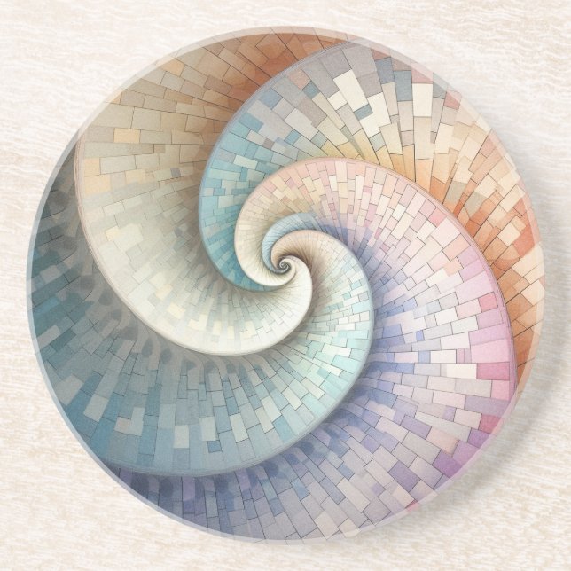 Fibonacci Spiral Sandstone Untersetzer (Vorne)