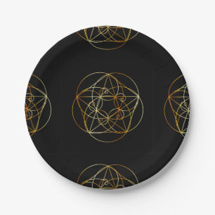 Fibonacci-Spirale die heilige Geometrie Pappteller