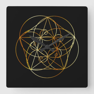 Fibonacci-Spirale die heilige Geometrie Quadratische Wanduhr