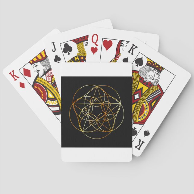 Fibonacci-Spirale die heilige Geometrie Spielkarten (Rückseite)