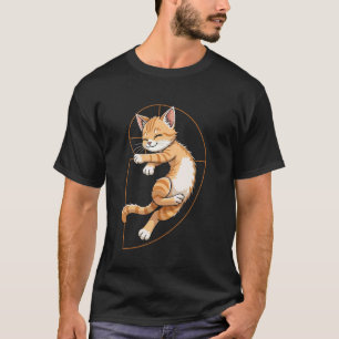 Fibonacci-Spirale Katze entspannt sich Mathe T-Shirt