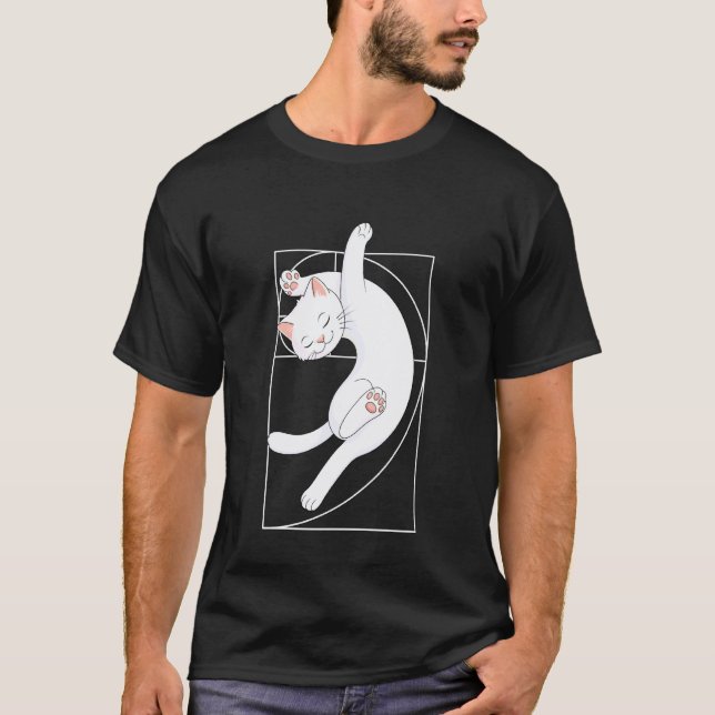 Fibonacci-Spirale-Katze T-Shirt (Vorderseite)