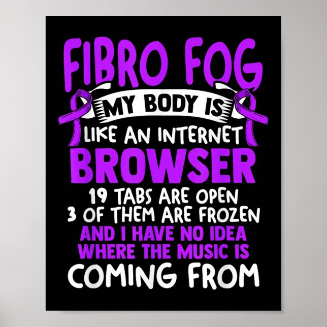 Fibro Fog - Fibro Survivor Funny Fibromyalgie Awar Poster (Vorne)