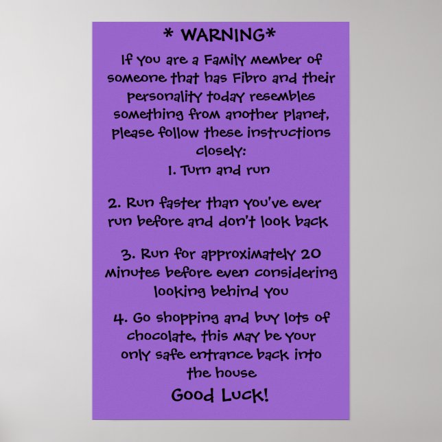 Fibro Warning Poster (Vorne)