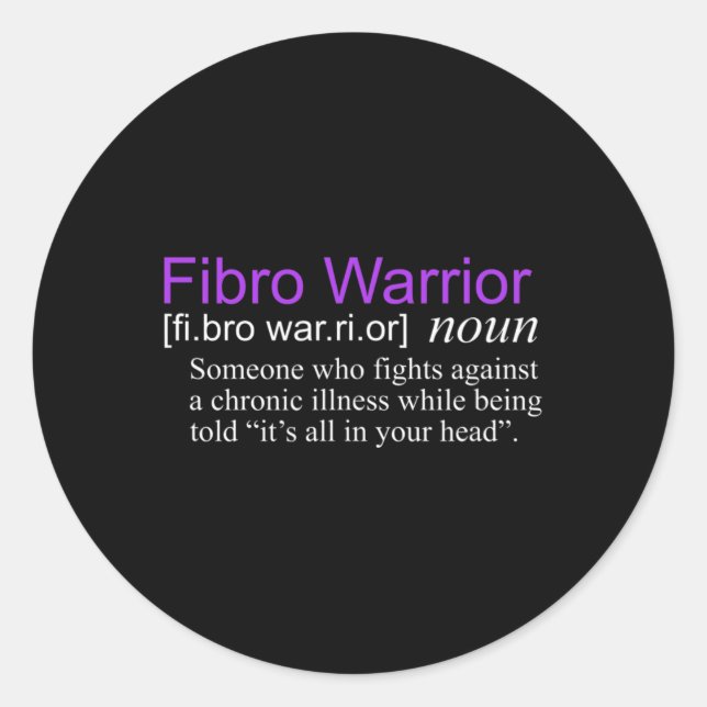 Fibro Warrior Fibromyalgie Bewusstsein Runder Aufkleber (Vorderseite)