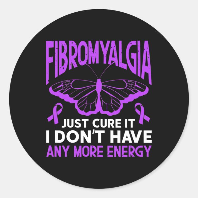 Fibro Warrior Fibromyalgie heilt es einfach Runder Aufkleber (Vorderseite)