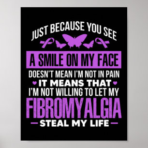 Fibro Warrior Lila Ribbon Butterfly Poster
