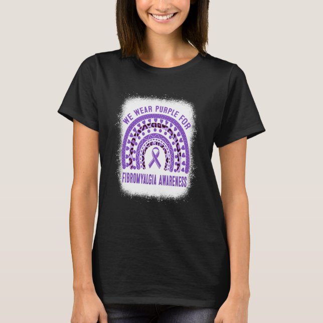 Fibromyalgia Awareness Purple Ribbon Rainbow T-Shirt (Vorderseite)