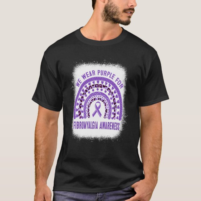 Fibromyalgia Awareness Purple Ribbon Rainbow T-Shirt (Vorderseite)