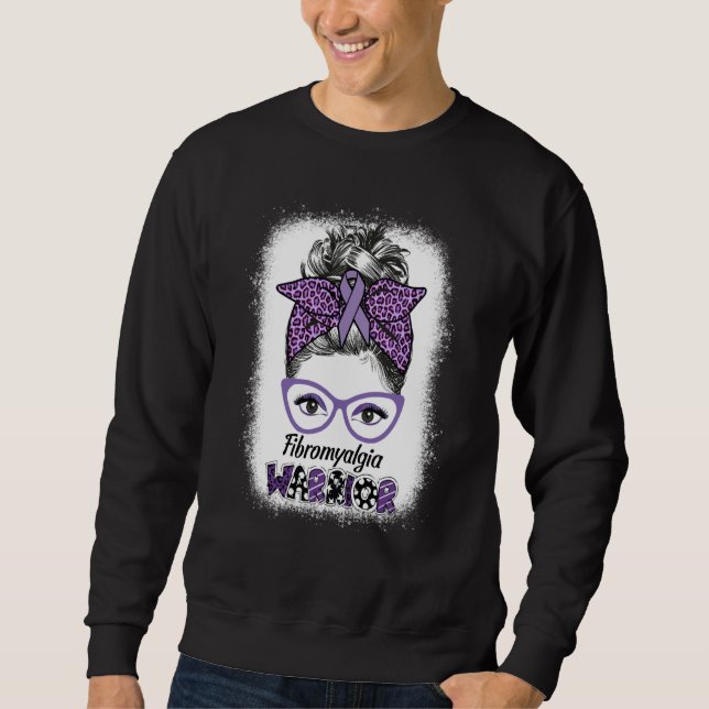 Fibromyalgia Awareness Warrior Messy Bun women Pur Sweatshirt (Vorderseite)