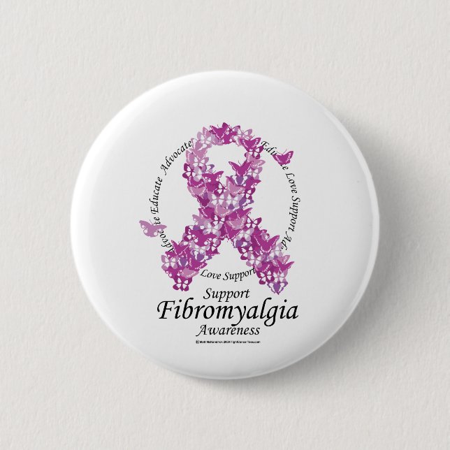 Fibromyalgia-Band der Schmetterlinge Button (Vorderseite)