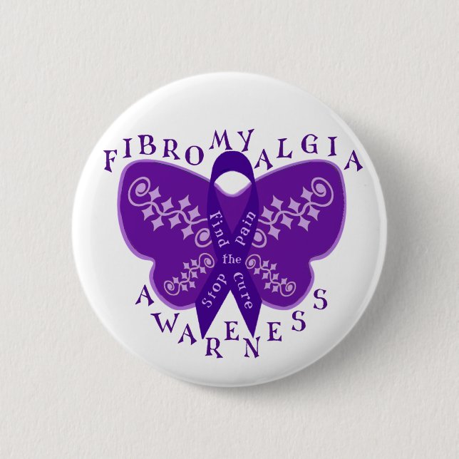 Fibromyalgia-Bewusstseins-runder Knopf Button (Vorderseite)