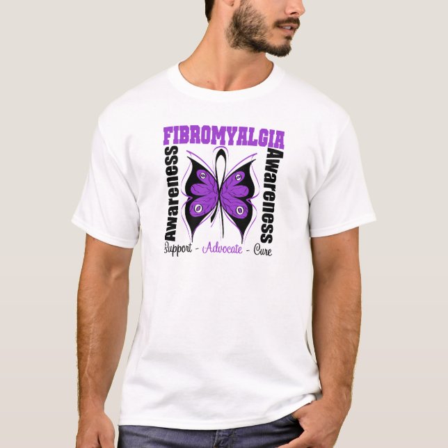 Fibromyalgia-Bewusstseins-Schmetterling T-Shirt (Vorderseite)
