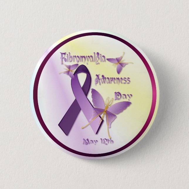 Fibromyalgia-Bewusstseins-Tagesknopf Button (Vorderseite)