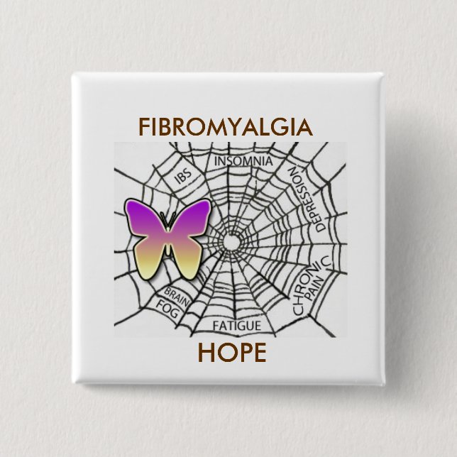 FIBROMYALGIA-BUTTON DER HOFFNUNG - WEISS BUTTON (Vorderseite)