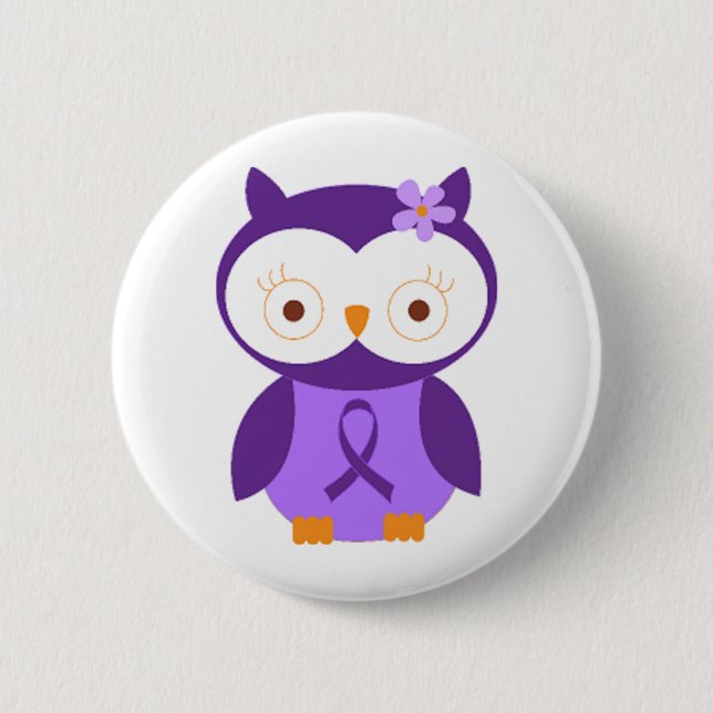 Fibromyalgia-Eule Button (Vorderseite)