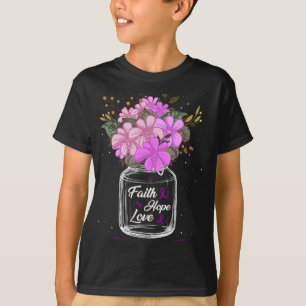 Fibromyalgia Faith Liebe Hoffnung Blume Jar Bewuss T-Shirt