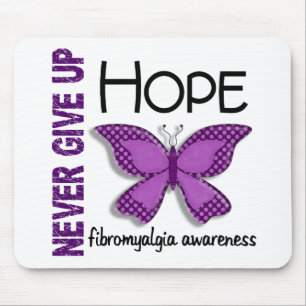 Fibromyalgia geben nie Hoffnungs-Schmetterling 4,1 Mousepad
