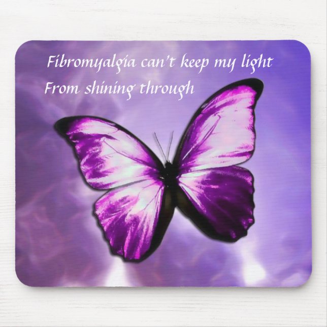Fibromyalgia-lila Schmetterlings-Mausunterlage Mousepad (Vorne)