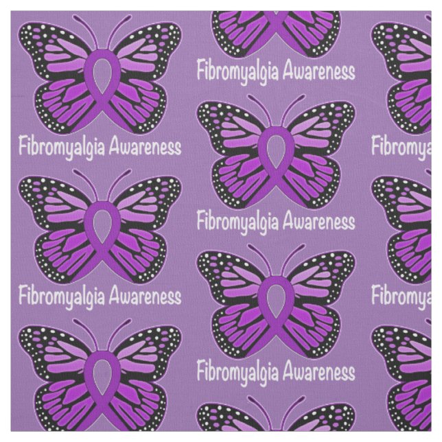 Fibromyalgia-Schmetterlings-Bewusstseins-Band Stoff (Muster)