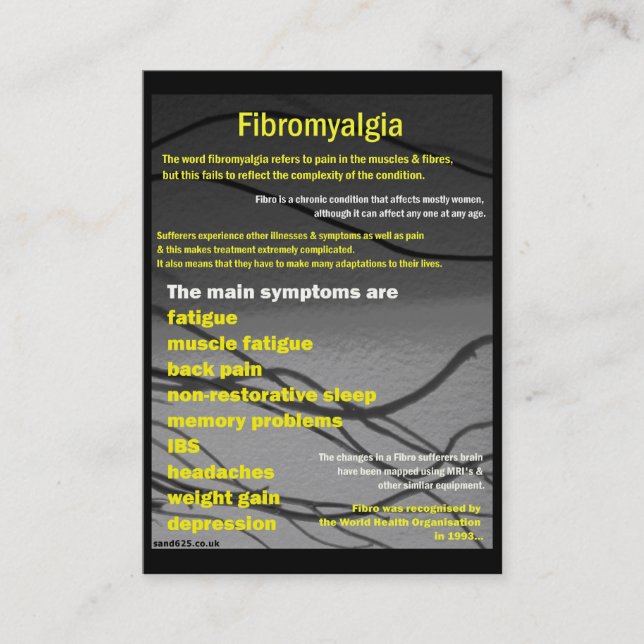 Fibromyalgia-Visitenkarte - Bewusstseinstag Visitenkarte (Vorderseite)