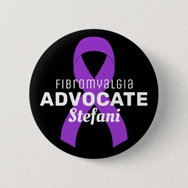 Fibromyalgie Advocate Ribbon Black Button (Vorderseite)