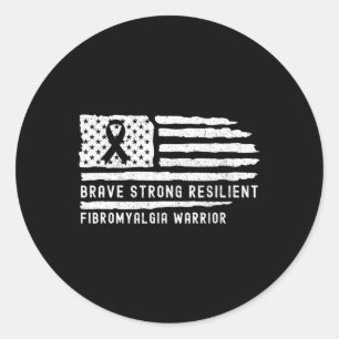 Fibromyalgie Bewusstsein Brave Strong Resilient Wa Runder Aufkleber