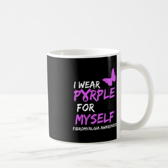 Fibromyalgie Bewusstsein, das ich selbst Lila trag Kaffeetasse (Rechts)