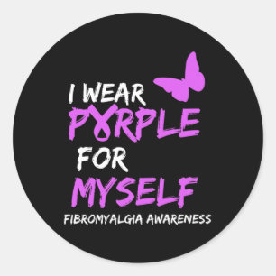 Fibromyalgie Bewusstsein, das ich selbst Lila trag Runder Aufkleber
